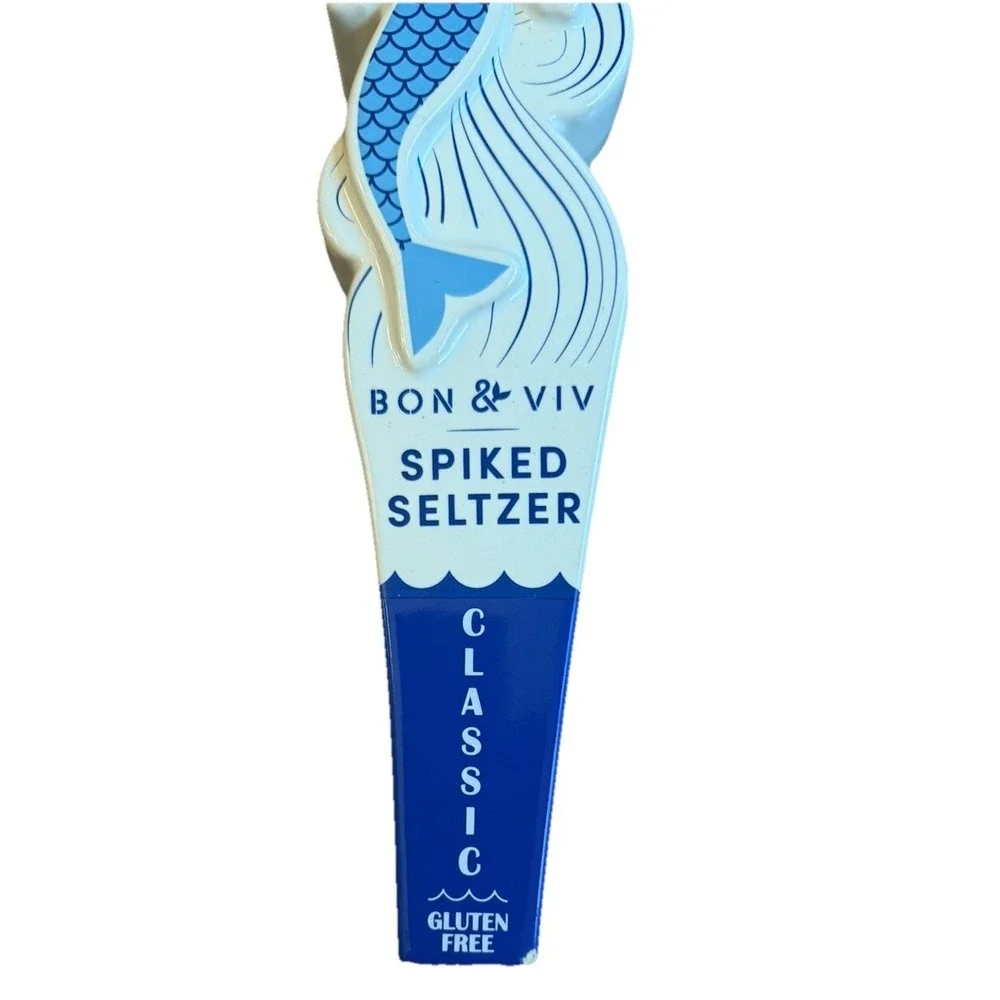 Bon & Viv Spiked Seltzer Beer Tap Handle Mermaid Classic Blue White Figural